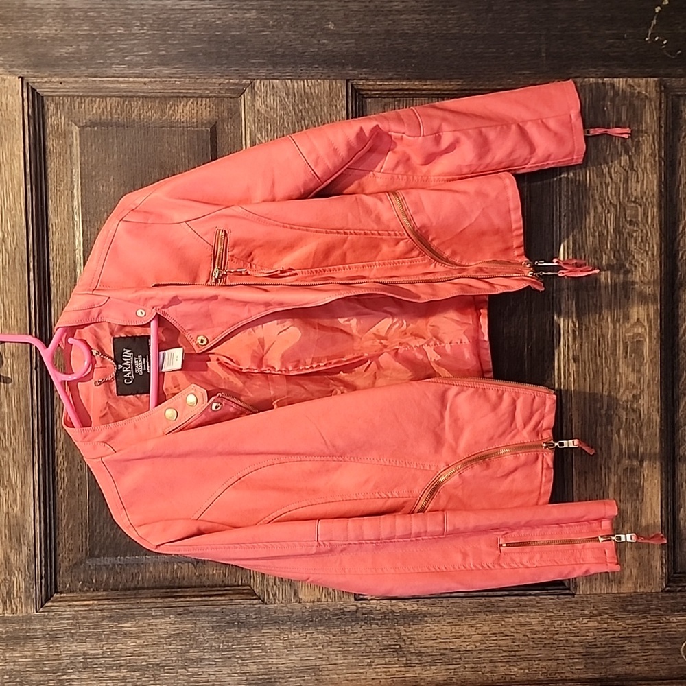 Vegan leather womens moto jacket